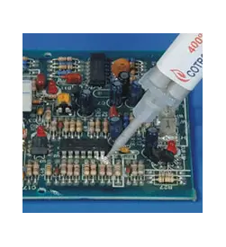 Electrically conductive adhesive application. Electrically conductive adhesive application.