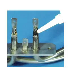 Thermally conductive adhesive application. Thermally conductive adhesive application.